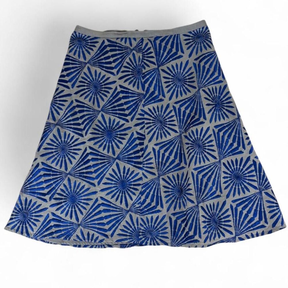 vintage 2000s French Connection geometric print midi skirt
